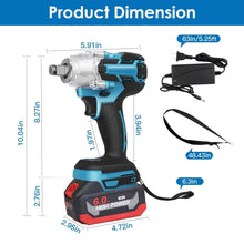 Load image into Gallery viewer, 3-In-1 Cordless Electric Impact Wrench Drill Screwdriver with Brushless Motor Max 3450RPM Variable Speed