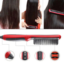 Load image into Gallery viewer, 3 IN 1 Multifunctional Hair Straightener Comb Hair Black Red Straightening Brush Portable Comb Fast Heating Men Beard Straightener For Traveling Perfect Gift For Adults