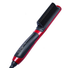 Load image into Gallery viewer, 3 IN 1 Multifunctional Hair Straightener Comb Hair Black Red Straightening Brush Portable Comb Fast Heating Men Beard Straightener For Traveling Perfect Gift For Adults