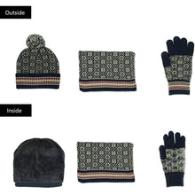 Load image into Gallery viewer, 3-in-1 Soft Warm Thick Cable Knitted Beanie Hat Scarf and Gloves Winter Set