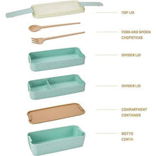 Load image into Gallery viewer, 3-Layer Stackable Bento Box Japanese Lunch Box Kit with Spoon & Fork