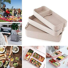 Load image into Gallery viewer, 3-Layer Stackable Bento Box Japanese Lunch Box Kit with Spoon & Fork