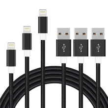将图片加载到图库查看器,3-Pack: 10FT Heavy Duty Braided iPhone Lightning USB Cable
