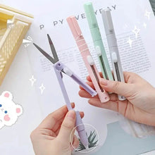 Load image into Gallery viewer, 3-Pack: 2-in-1 Pen Style Scissors with Paper Cutter