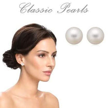 Load image into Gallery viewer, 3-Pack: 8 MM Faux Pearl Stud Earrings