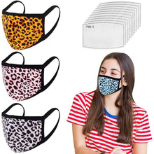Load image into Gallery viewer, 3-Pack: Adult Cotton Reusable Face Masks with 10 Filters