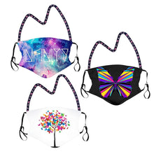Load image into Gallery viewer, 3-Pack: Anti-Lost Easy To Carry Reusable Cotton Face Mask With Lanyard Leash