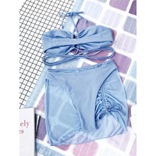 Load image into Gallery viewer, 3-Pack: Criss Cross Halter Bikini Swimsuit & Beach Skirt