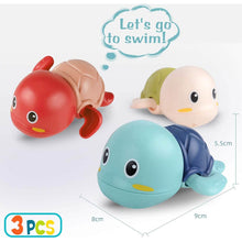 Load image into Gallery viewer, 3-Pack: Cute Swimming Turtle Bath Toys