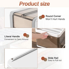 将图片加载到图库查看器,3-Pack: Foldable Storage Bin with Lid Stackable Plastic Closet Organizer