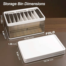 将图片加载到图库查看器,3-Pack: Foldable Storage Bin with Lid Stackable Plastic Closet Organizer