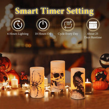 Load image into Gallery viewer, 3-Pack: Halloween Battery Operated Flameless Candle Lamp with Timer Setting