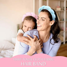 Load image into Gallery viewer, 3-Pack: Puffy Terry Towel Cloth Fabric Sponge Face Wash Head Band