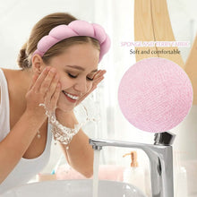 Load image into Gallery viewer, 3-Pack: Puffy Terry Towel Cloth Fabric Sponge Face Wash Head Band