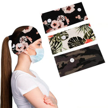 Load image into Gallery viewer, 3-Pack: Women's Comfy Stretchy Headband With Buttons For Face Masks and Covers