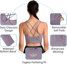 Load image into Gallery viewer, 3-Pack: Women's Padded Spaghetti Strap Crisscross Bra