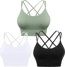 Load image into Gallery viewer, 3-Pack: Women's Padded Spaghetti Strap Crisscross Bra