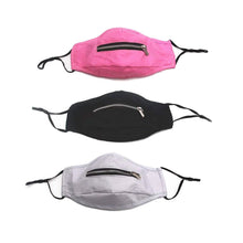 Load image into Gallery viewer, 3-Pack: Zipper Reusable Cotton Face Mask for Everyday Use