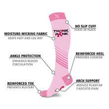 Load image into Gallery viewer, 3-Pair: Breast Cancer Awareness Knee High Compression Socks