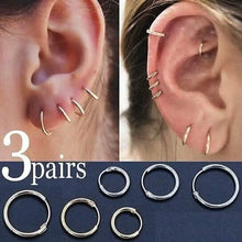 Load image into Gallery viewer, 3-Pairs: Endless Hoop Earrings