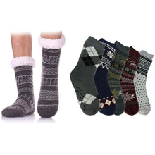 将图片加载到图库查看器,3-Pairs: Men's Assorted Soft Fluffy Sherpa Slipper Socks