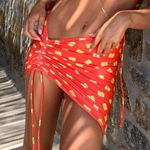 Load image into Gallery viewer, 3-Piece Bikinis Suit Halter Polka Dot Swimwear Women Beachwear Women's 3 Piece Bikini Set Swimsuit Cover Ups Sheer Sarongs Beach Wrap Skirt Bathing Suit Swimsuit Female Holiday Beach Skirt Bikini Set
