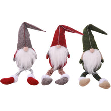 Load image into Gallery viewer, 3 Piece: Handmade Sitting Long-Legged Christmas Elf Bottle Decoration Set