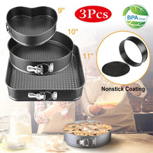 Load image into Gallery viewer, 3-Piece: Non-stick Springform Cake Pan Set with Removable Bottom
