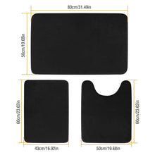 Load image into Gallery viewer, 3-Piece Set: Bathroom Rug Set Plush Velvet Bath Carpet