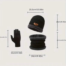 Load image into Gallery viewer, 3-Piece Set: Infinity Scarf Autumn Winter, Thickened Warm Knit Beanie and Touchscreen Gloves Neck Gaiter