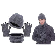 将图片加载到图库查看器,3-Piece: Winter Beanie Hat Scarf Gloves for Men