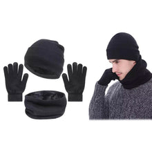 将图片加载到图库查看器,3-Piece: Winter Beanie Hat Scarf Gloves for Men