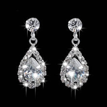 Load image into Gallery viewer, 3-Piece: Women's Diamond Cubic Zirconia Necklace Earrings Set