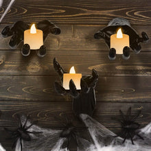 Load image into Gallery viewer, 3-Pieces: Creepy Reaching Hands with Lighted Candles Wall Mounted