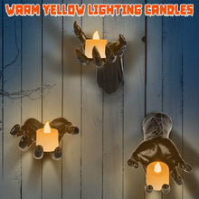 Load image into Gallery viewer, 3-Pieces: Creepy Reaching Hands with Lighted Candles Wall Mounted