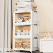 Load image into Gallery viewer, 3-Pieces: Foldable Storage Bins with Lid Front Magnetic Door Collapsible Stackable Closet Organizer