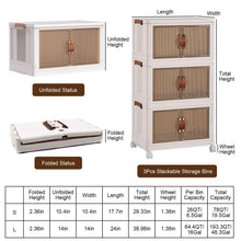 Load image into Gallery viewer, 3-Pieces: Foldable Storage Bins with Lid Front Magnetic Door Collapsible Stackable Closet Organizer