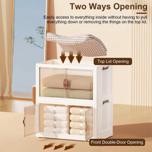 Load image into Gallery viewer, 3-Pieces: Foldable Storage Bins with Lid Front Magnetic Door Collapsible Stackable Closet Organizer