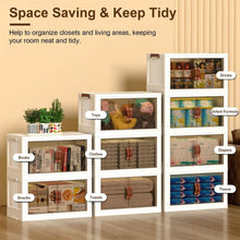 Load image into Gallery viewer, 3-Pieces: Foldable Storage Bins with Lid Front Magnetic Door Collapsible Stackable Closet Organizer
