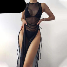 将图片加载到图库查看器,3 Pieces Set High Neck Swimwear Female Swimsuit Cover-Ups For Women Skirts Bikini Halter Triangle Bathing Suit Maxi Dress Bikini Cover Up