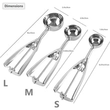 Load image into Gallery viewer, 3-Pieces Set: Stainless Steel Cookie Scoops with Trigger Release