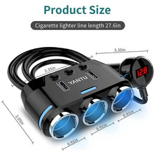 将图片加载到图库查看器,3 Socket Cigarette Lighter Splitter