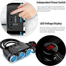 将图片加载到图库查看器,3 Socket Cigarette Lighter Splitter