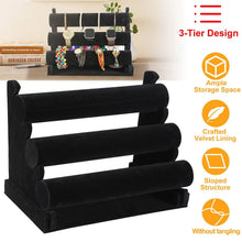 Load image into Gallery viewer, 3-Tier Velvet Jewelry Stand