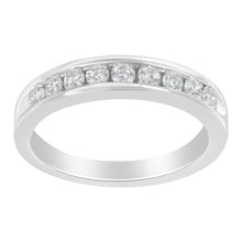Load image into Gallery viewer, 18K White Gold Round Diamond 1/2 Cttw Channel Band Ring
