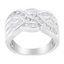 Load image into Gallery viewer, 10K White Gold Diamond Bypass Ring (1 Cttw, H-I Color, I1-I2 Clarity) - Size 6-3/4