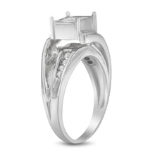 Load image into Gallery viewer, 10K White Gold 1/3 Cttw Invisible Set Princess-cut Diamond Cluster Bypass Ring (H-I Color, SI1-SI2 Clarity) - Ring Size 7