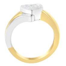 Load image into Gallery viewer, 14K Two-Toned Gold Princess-Cut Diamond Heart Promise Ring (1/4 Cttw, H-I Color, I1-I2 Clarity) - Size 6