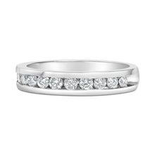 Load image into Gallery viewer, IGI Certified 1/2 Cttw Round Brilliant Cut Diamond 18K White Gold Channel Set Eternity Style Wedding Band Ring (H-I Color, I1-I2 Clarity) - Size 7