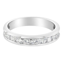 Load image into Gallery viewer, IGI Certified 1.0 Cttw Diamond 18K White Gold Channel-Set Half-Eternity Band Wedding Ring (E-F Color, I1-I2 Clarity) - Size 5-1/2